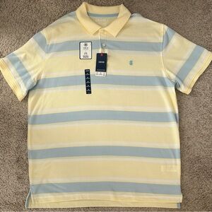 IZOD Men's Yellow and Blue Striped Polo Shirt